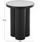 19.75" Black Metal Side End Accent Table with White Marble Tabletop